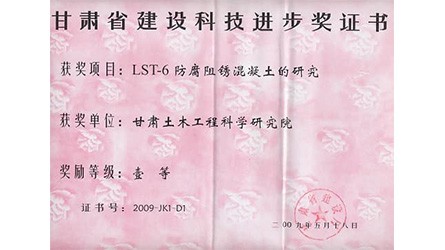 2009甘肃省建设科技前进一等奖